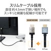 Elecom DH-HDP14ES10SBK HDMI Cable, Premium Ver. 2.0, Thin, Bend-resistant, Nylon