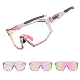 Suertree Photochromic Cycling Glasses Men Women Clear Sports Sunglasses Mountain Bike Riding MTB Bicycle Running Golf Baseball Fishing Driving Hiking