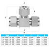 ChillWaves 304 Stainless Steel Tee Compression Tube Fitting, 3/8" OD