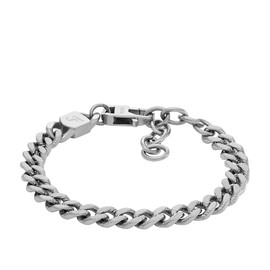 Fossil Men's Harlow Linear Texture Chain Stainless Steel Bracelet, JF04697040
