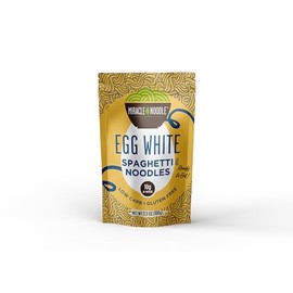 Miracle Noodle Espaguetis Con Clara De Huevo, 3.5 Oz (Paquete De 6), Listos Para Comer, 10 G De Proteína, 45 Calorías, 1 G De Carbohidratos Netos Por Porción, Alto En Proteínas, Cetogénicos, Sin Glute