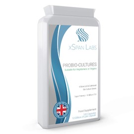ProBio-Cultures 120 Capsules - High Strength 10 Billion Live CFU Multi-Strain Bio-Cultures + PreBio FOS Formula - Latest DRCaps© Encapsulation to Protect from gastric acids