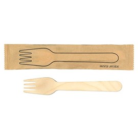 Kyushu Shiko WF-002N Wood Cutlery, Craft Complete Forks, Paper Packaging, Pack of 100, Wooden, Individual Packaging, Disposable, Eco Friendly, Cafes, Outdoors, Hospitality