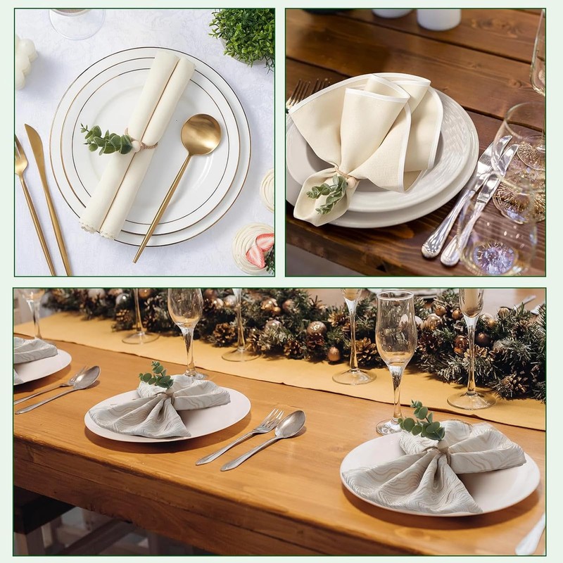 Pack of 6 Napkin Rings, Eucalyptus Napkin Ring, Rustic Napkin