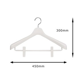 Shinkohanger Mono Closet Suit Hanger Clip 45 with Skirt Clip, 17.7 inches (45 cm), Swivel Hook, White