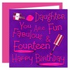 Daughter 14th Happy Birthday Card - Naughty Nails Design -