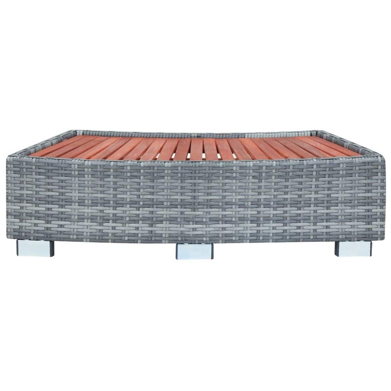 vidaXL Spa Step Poly Rattan Black Deck Patio Hot Tub