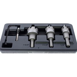 IDEAL Electrical 36-311 TKO 4 Pcs Hole Cutter Kit Carbide Hole Cutter Set, Smooth Start Pilot Bit, Carry Case