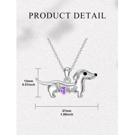 Seiyang Dachshund Dog Necklace for Women 925 Sterling Silver Dachshund Pendant Jewelry Dog Lover Gifts Chirstmas Gifts for Women
