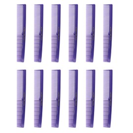 Allegro Combs 420 Barber Set: 12 Hair Cutting and Styling Combs in Purple - Pocket Combs for Stylists