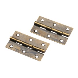 Dophee 2Pcs Hinges 1.97"x1.10" Retro Style Antique Bronze Stainless Steel Decorative Hinges for Wooden Jewelry Box Case