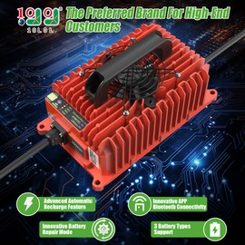 10L0L 15 Amp 48 Volt Golf Cart Charger for Yamaha G19 G22, Smart Golf Cart Battery Charger, 3 Battery Types Support, Batterys Repair, Automatic Power Recharge IP67 Waterproof,Red