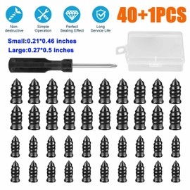 40PCS Car Vacuum Tire Repair Nail Rubber Screw Nails+ Screwdriver Tool Set w/Box