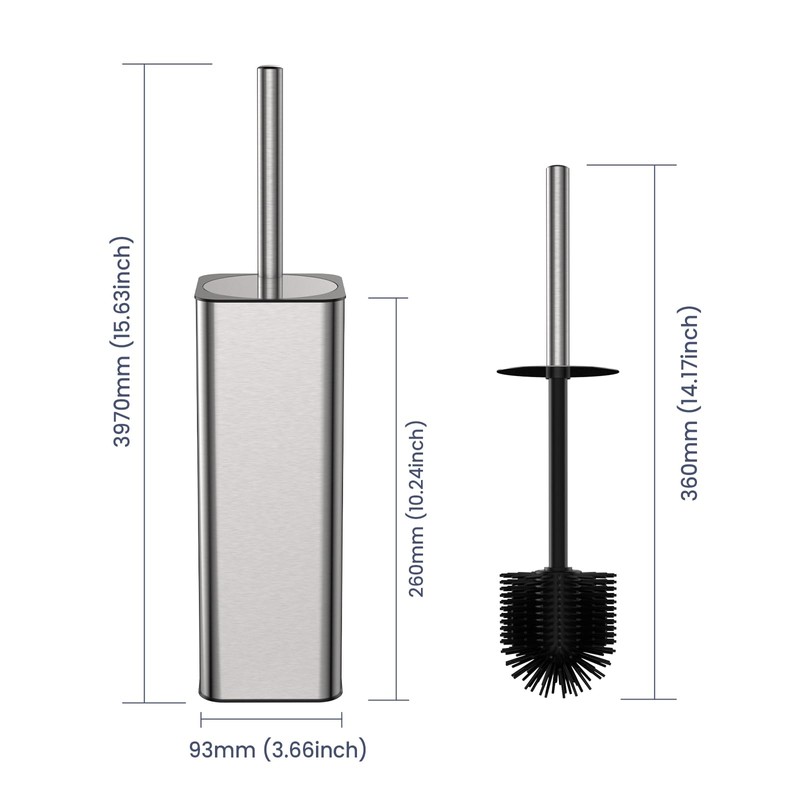 DOWRY Stainless Steel Toilet Bowl Brush and Holder for Bathroom