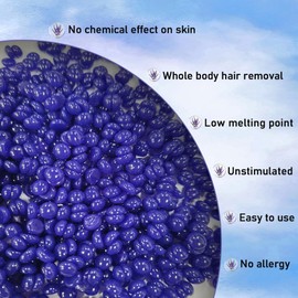 TooGet Hair Removal Wax, Lavender Flavor Hard Wax Beads for Coarse, Pure Aloe Vera, Face, Eyebrow, Leg, Bikini, Brazilian Waxing, Coarse Body Hair Specific - 14OZ