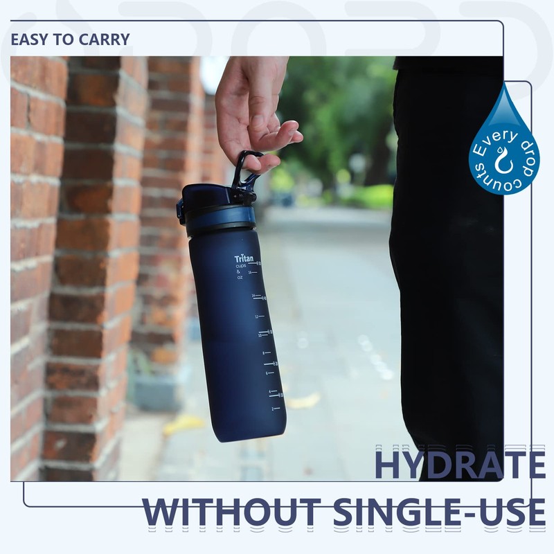 Opard Sports Water Bottle 600ml Leak Proof Flip Top BPA