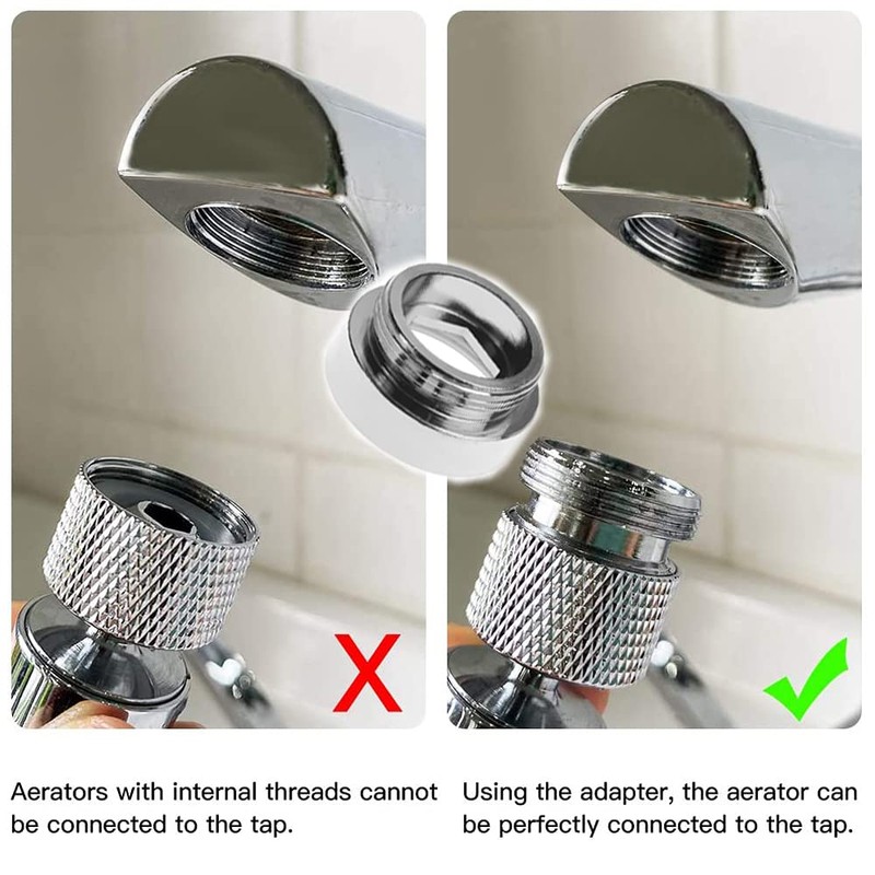 Metal Tap Adapter 24 mm Internal Thread to 22 mm