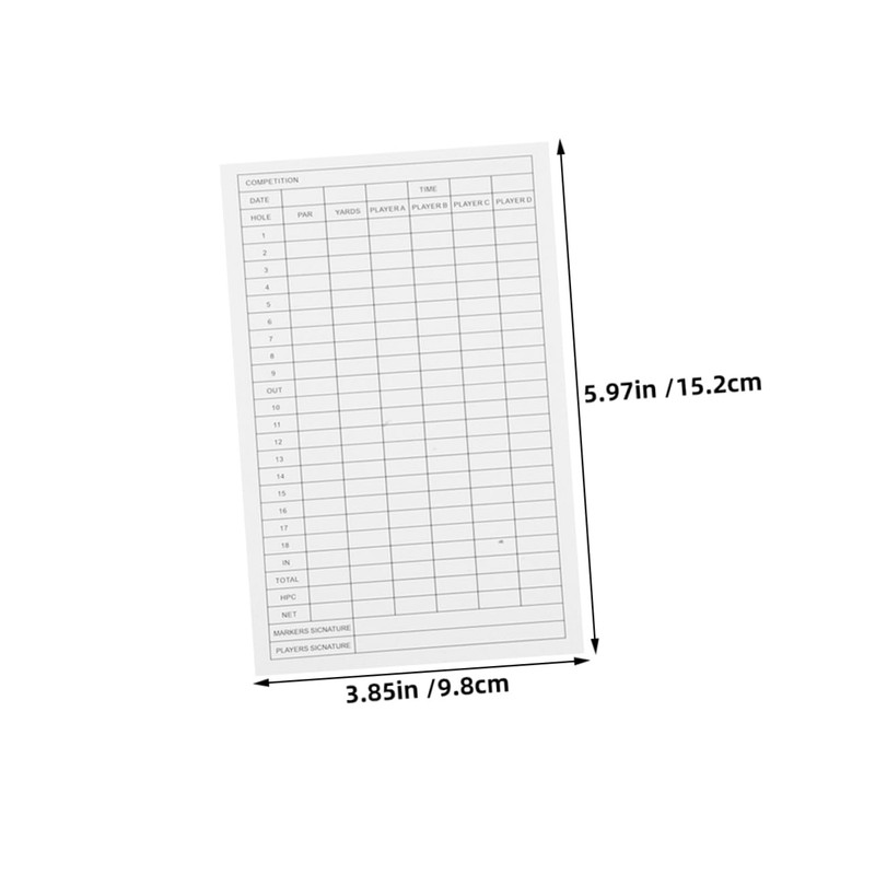 BESPORTBLE 35pcs Golf Score Tracker White Coated Paper Scoreboard for