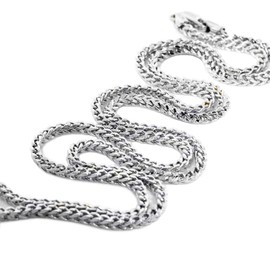 Verona Jewelers Sterling Silver 2.5MM Solid Franco Square Box Link Rhodium Necklace Chain-925 Franco Chain 18-30