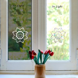39 Pieces Birds Static Window Clings Anti Collision Window Decals for Bird Strikes, Glass Door Window Stickers, Stop Birds Flying into Windows, Mandala-Hummingbird Style