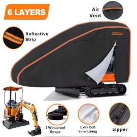 Unbranded Heavy Duty Mini Excavators Cover & Cotton 100% Waterproof Snow Dust Rain Outdoor
