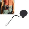 4.7cm Leather Lens Cap Sticker 15cm with String Instant Camera