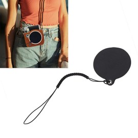 4.7cm Leather Lens Cap Sticker 15cm with String Instant Camera Lens Cap Keeper Holder Lens Cap Holder for Polaroid Mini EVO - Anti-lost Lens Cap
