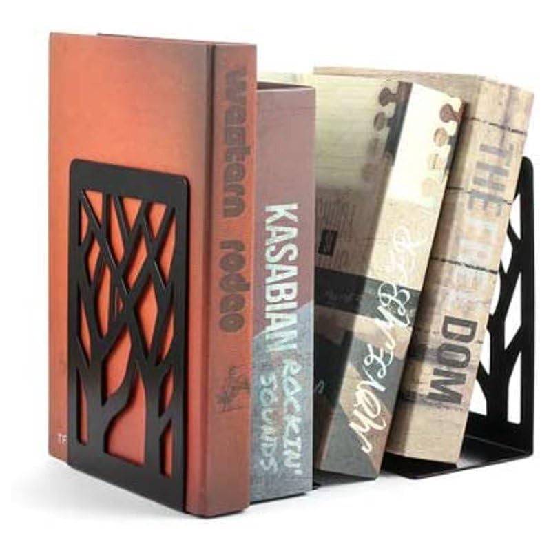 KISHNELL Soporte Sujeta Libros Decorativos De Metal 2 Piezas Modernos