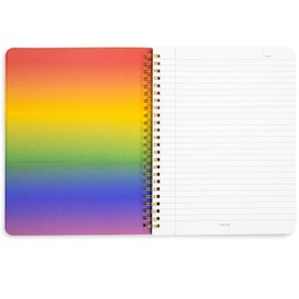 ban.do Rough Draft Mini Spiral Notebook with Saying, 8.5" x 6.75" with Pockets and 160 Lined Pages, Mid Century Stripe