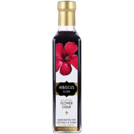 Floral Elixir Co. - All Natural FLOWER Syrup for Cocktails & Sodas, 8.5 oz (Hibiscus)