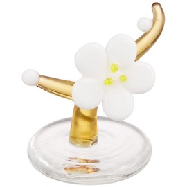 かわいい 手作り ガラス細工 梅スタンド ホワイト CYK396