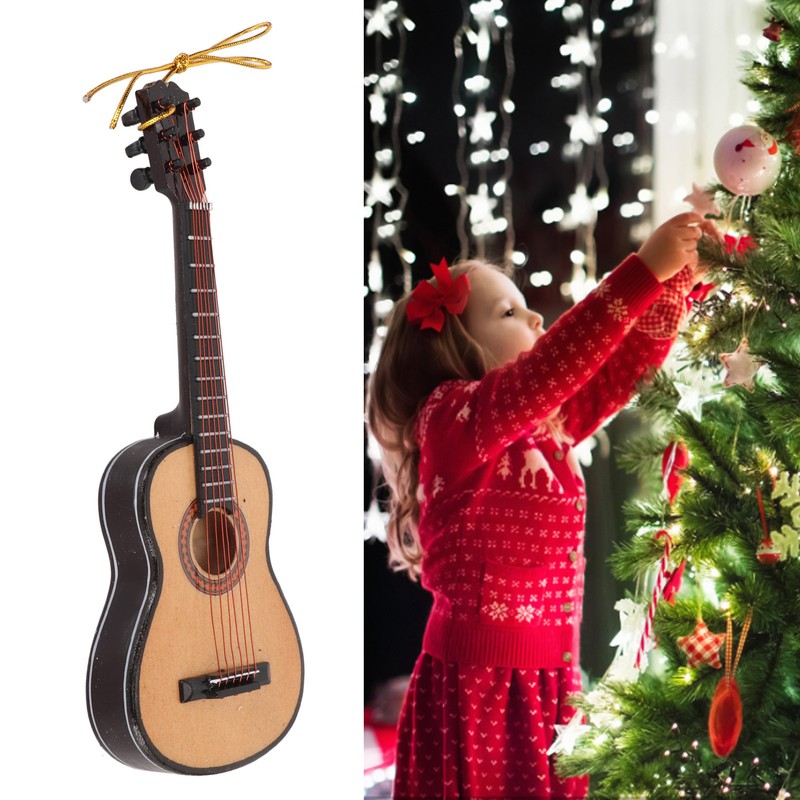Guitar Ornament Resin Miniature Guitar Hanging Ornaments for Christmas Birthday