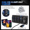 Chelhead 4 Gang Switch Panel with Switch Double USB Charger