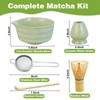 Matcha Whisk Set, Ceramic Matcha Bowl with Spout, Matcha Whisk,