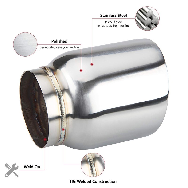 LCGP 3" Inlet Universal Exhaust Tip, 4" Outlet - 5"