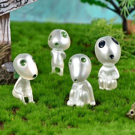 Fairy Garden Accessories, 10Pcs Glow in Dark Tree Elves Fairy, Princess Mononoke Luminous Ghost, Fairy Garden Gnome Statue Figurine for Micro Landscape Outdoor Patio Terrace Balcony Yard Decoration