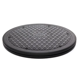 12 Inch Lazy Susan Turntable Organizer, Non Skid Large Lazy Susan Turntable for Cabinet, Computer or Laptop, Plastic Turn Table, Black, 1 PC
