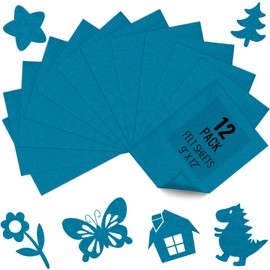 12PCS Turquoise Felt Fabric Sheets 9" x 12" - 1.6mm Thick Soft Felt for Craft Sewing DIY Patchwork Art Projects Decorations