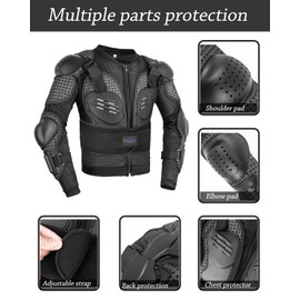 Kids Motorcycle Jacket,Children Youth Dirt Bike Gear,Motorcross Armor Protective Gear, Spine Back Eblow Protector for ATV Skateboard MTB Racing