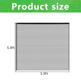 5.3 x 5.3 Ft Black Large Fruit Tree Netting with Zipper and Drawstring, Breathable Mesh Garden Bird Netting Plant Cover, Insect Bird Barrier Net Mesh for Protect Fruits Plants from Squirrel Bugs