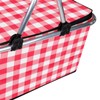 Picnic Basket Foldable Oxford Cloth Insulated Storage Basket with Check