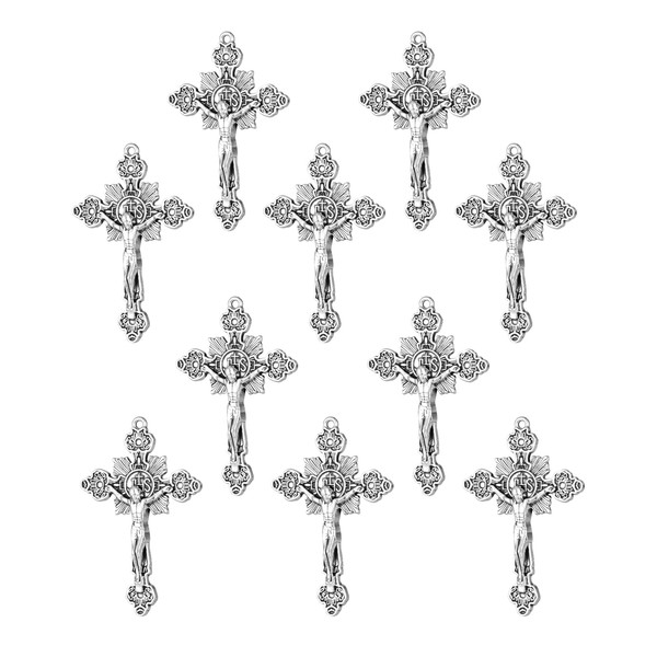 diyalo Catholic Four Way Cross/Celtic Crucifix/Orthodox Baptismal Cross/Holy Trinity Crucifix