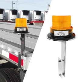 Pro LED Warning Light Beacon & Bracket For Flatbed Trailer Stake Pocket Mount