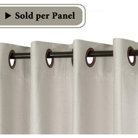 H.VERSAILTEX Linen Blackout Curtain 54 Inches Long for Bedroom/Living Room Thermal Insulated Grommet Linen Look Curtain Drapes Primitive Textured Burlap Effect Window Drapes 1 Panel - Heather Ivory