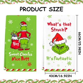 Lets Joy Christmas Kitchen Towels, Pack of 2 Christmas Microfibre Cloths, Christmas Towels, Colourful Cartoon Towels, Christmas Decoration, Kitchen Towels, Home Decoration, Party Gifts, 43 x 66 cm
