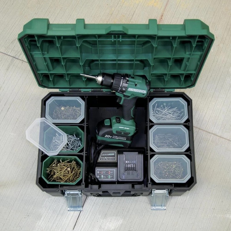 Masterforce 21" Polypropylene Interlocking Suitcase Tool Box IP65 Waterproof Garage