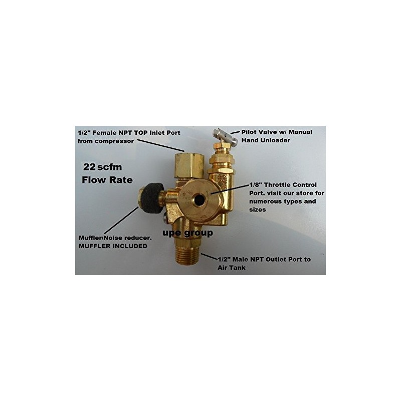conrader Air Compressor Pilot Check Valve Unloader Combination Discharge 1/2"