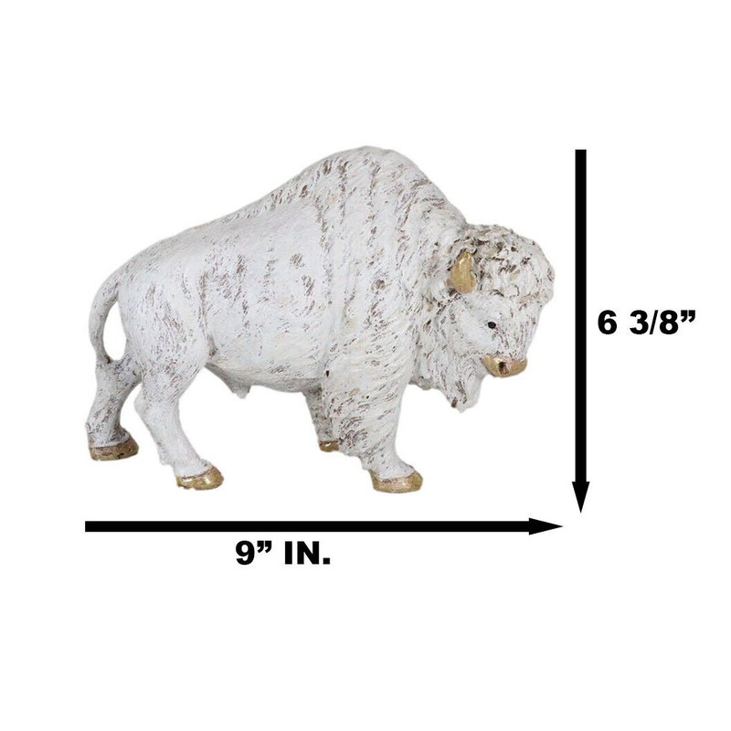 Ebros Native American Sacred White Bison Buffalo Decor Resin Figurine