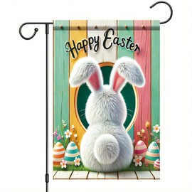 Starlit Patio Hello Spring Easter Bunny Floral Garden Flag 12x18 Double Sided Rabbit Flower Welcome Spring Garden Yard Flag Lawn Sign Outside Garden Yard Lawn Patio Easter Decor