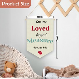 Mxrymvu Christian Bible Verses Wall Decor Inspirational Scripture Decor Banner Wall Sign for Baby Boys Girls Newborn Kids Hanging Pennant Flag Banner for Nursery Baby Room Playroom Bedroom
